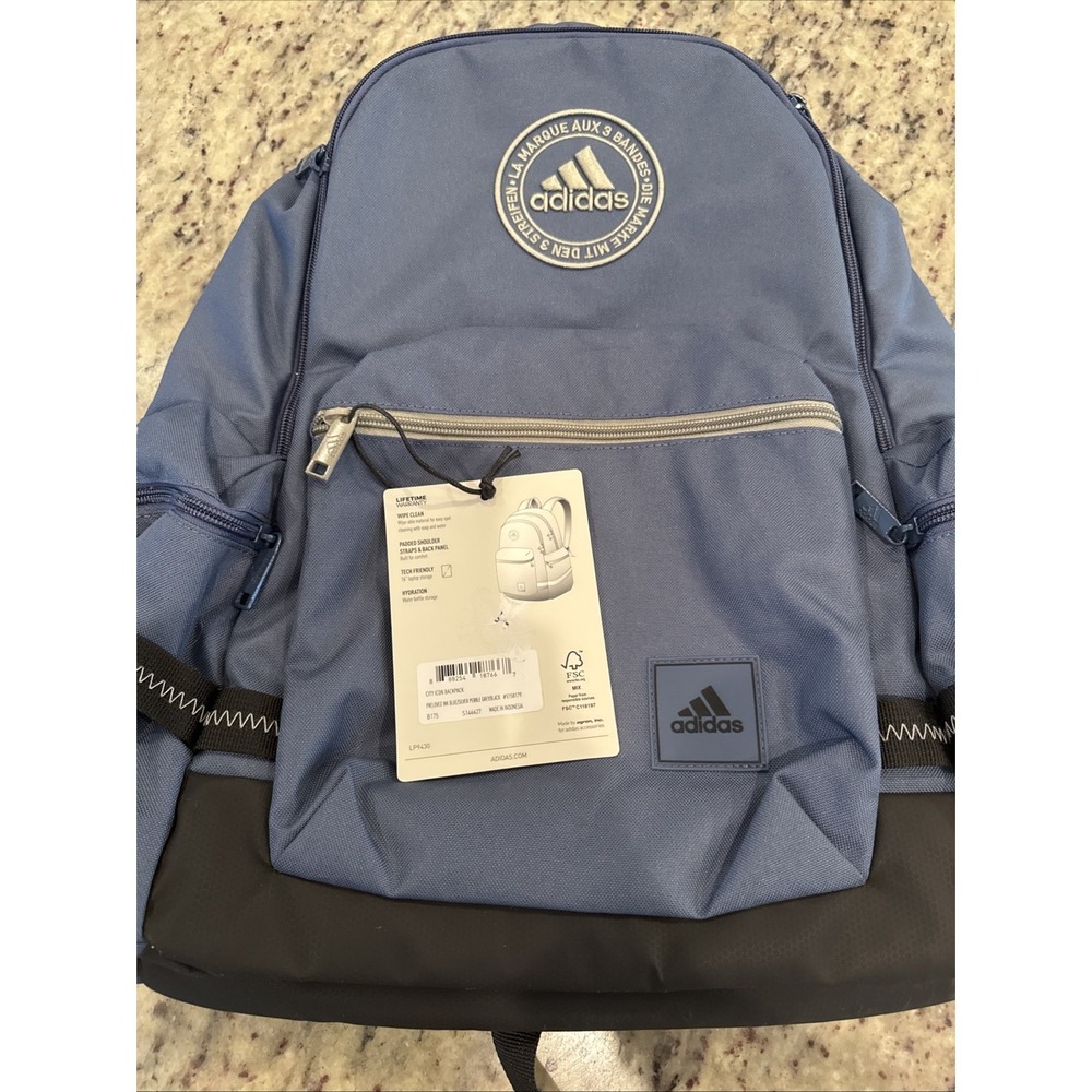 adidas City Icon Backpack‎ Ink Blue One Size 16" Laptop Storage - Picture 7 of 7